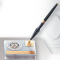 Marble Pen Holder w/Pen & 2" Medallion Insert